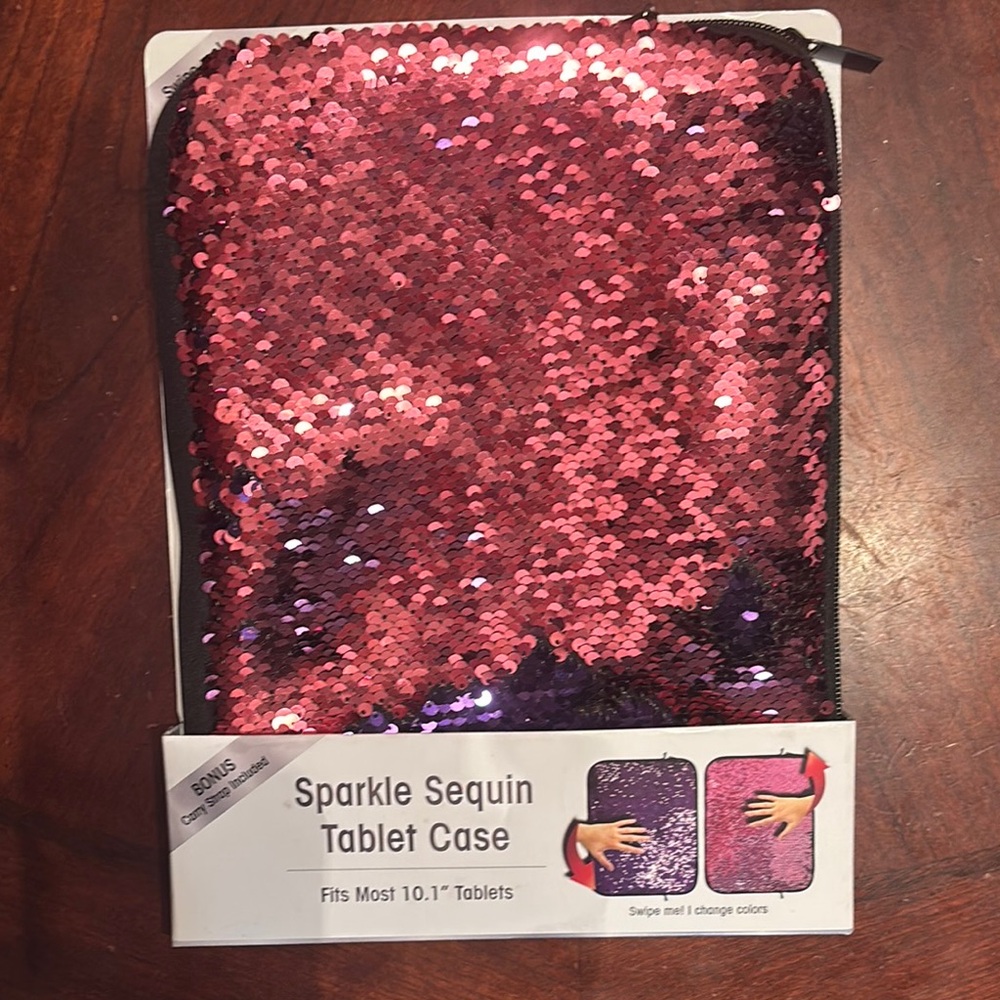 Reversible Sequin Tablet Sleeve Pink and Purple NIB